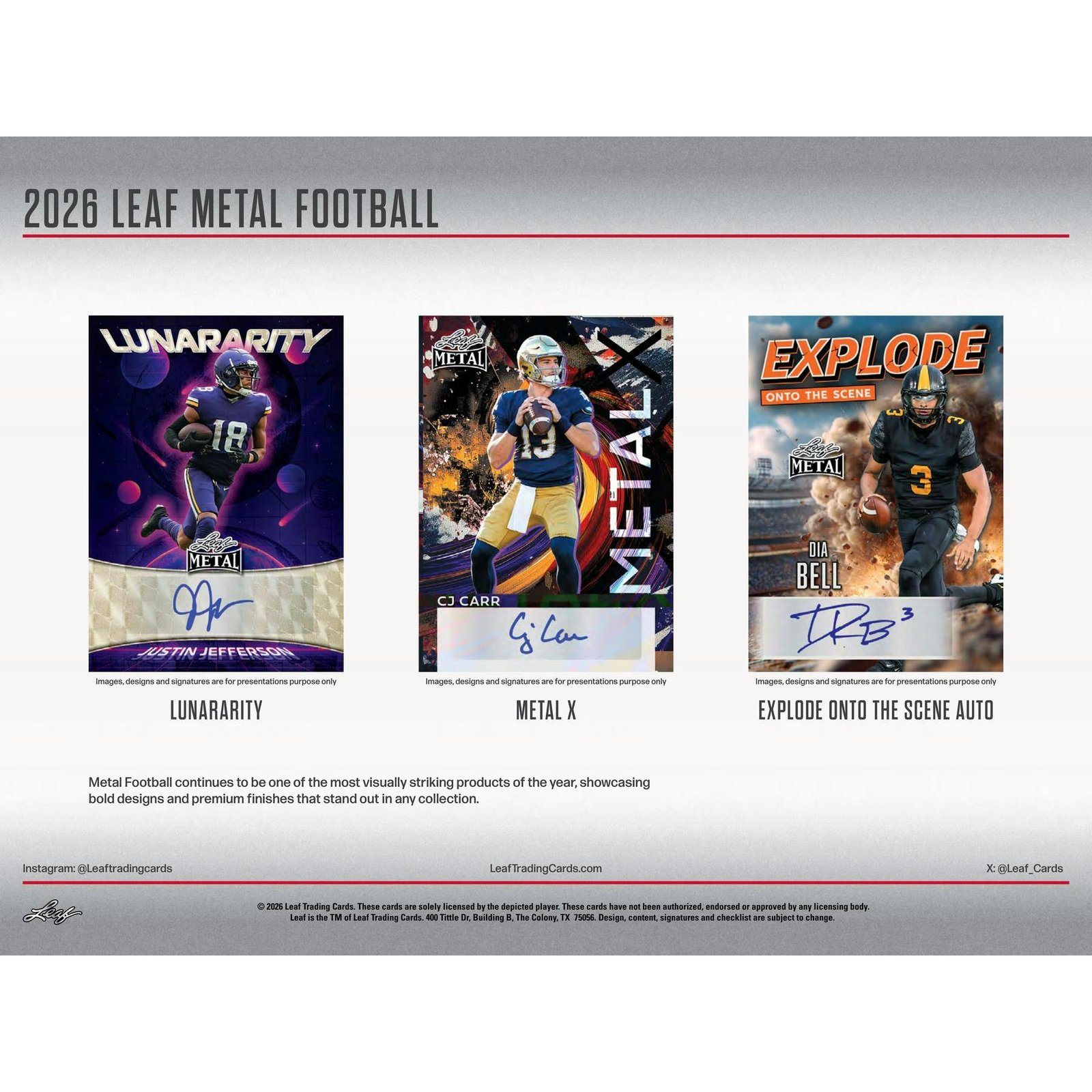 2026 Leaf Metal Football Hobby 10-Box Case - Image 11