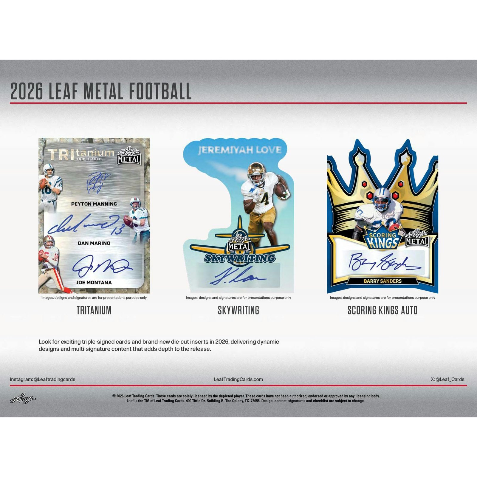 2026 Leaf Metal Football Hobby Jumbo 8-Box Case - Image 11