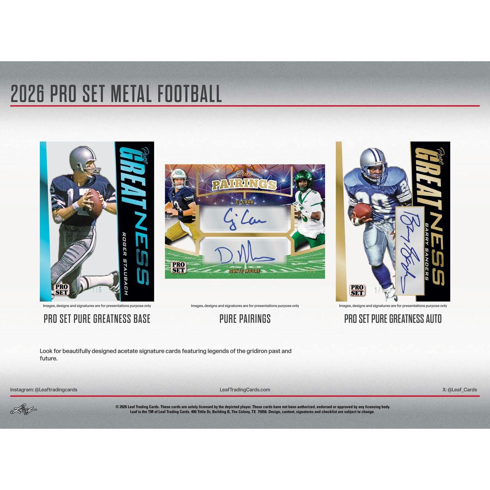 2026 Leaf Pro Set Metal Football Hobby 10-Box Case - Image 12