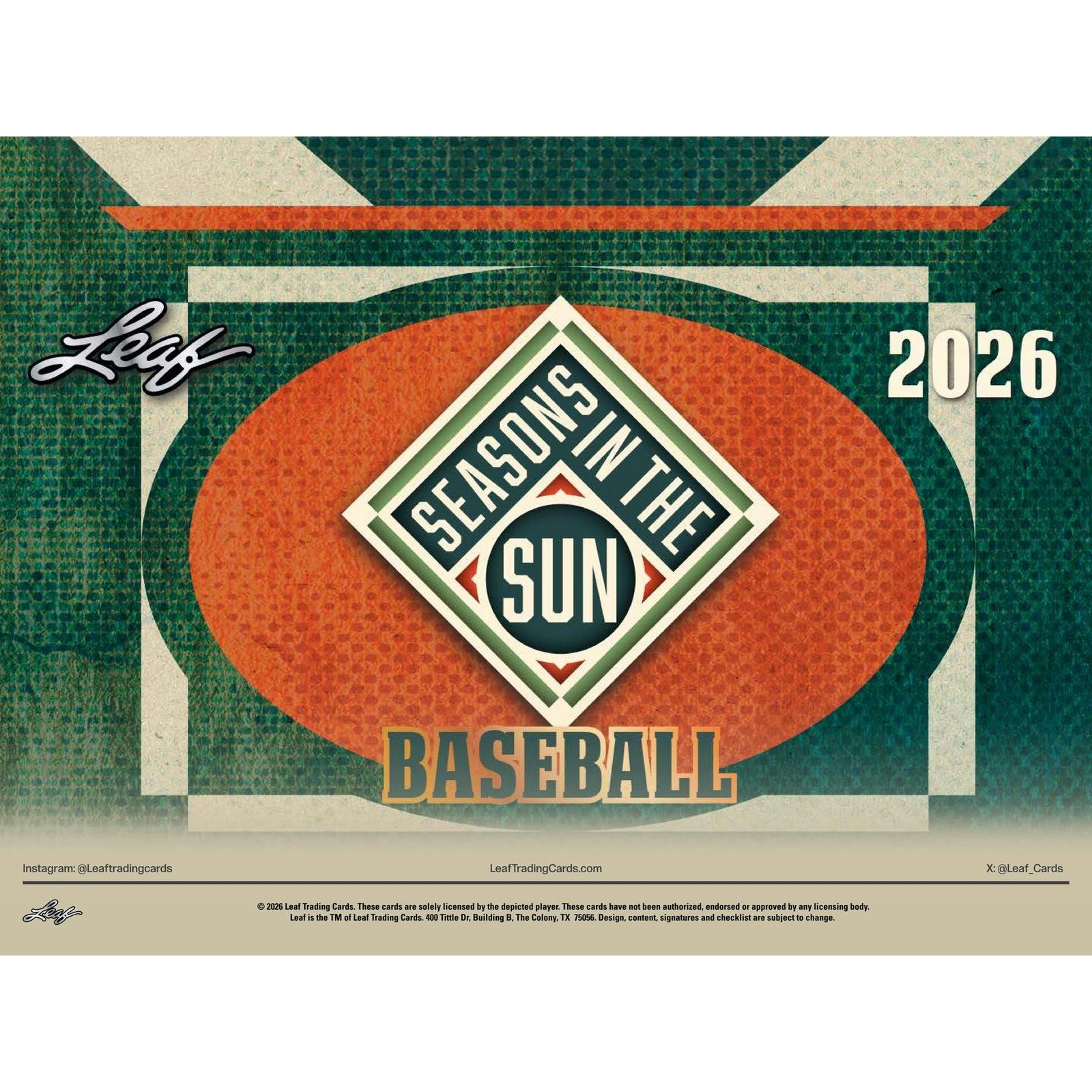 2026 Leaf Seasons in the Sun Baseball Hobby 10-Box Case - Image 5