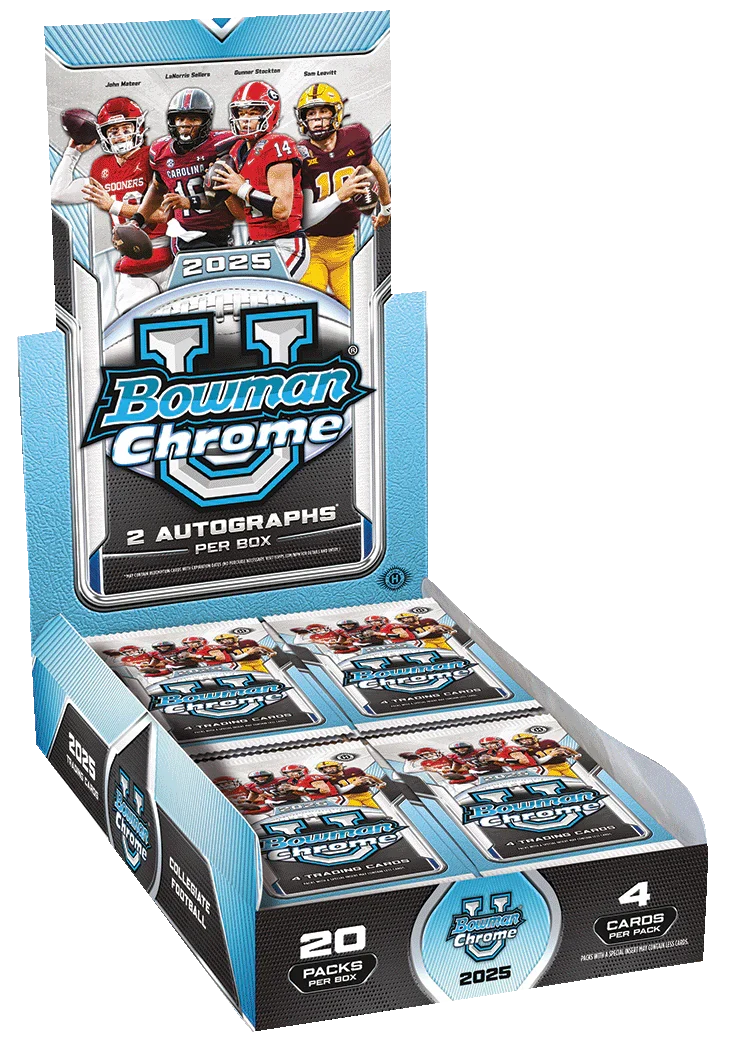 2025 Bowman Chrome University Football Hobby 12 Box Case