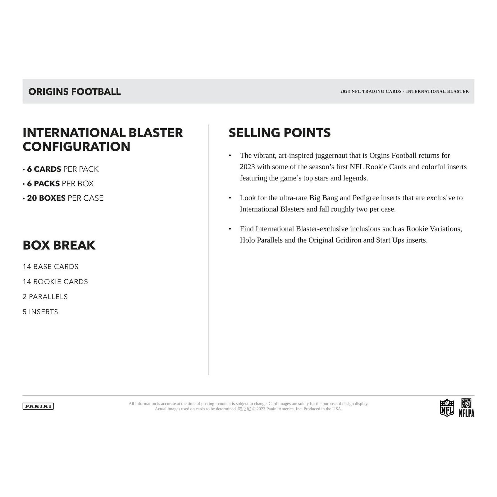 2023 Panini Origins International Football Blaster 20-Box Case - Image 7