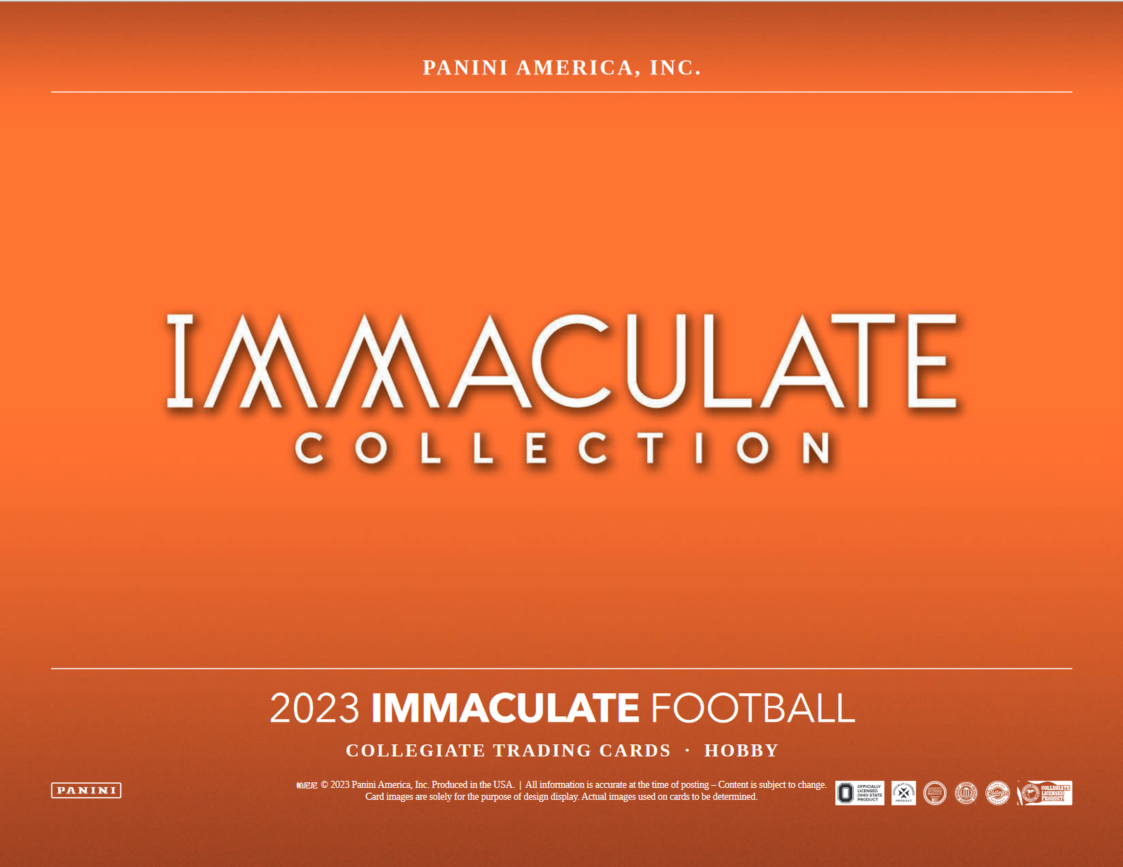 2023 Panini Immaculate Collegiate Football Hobby 5 Box Case - Image 2
