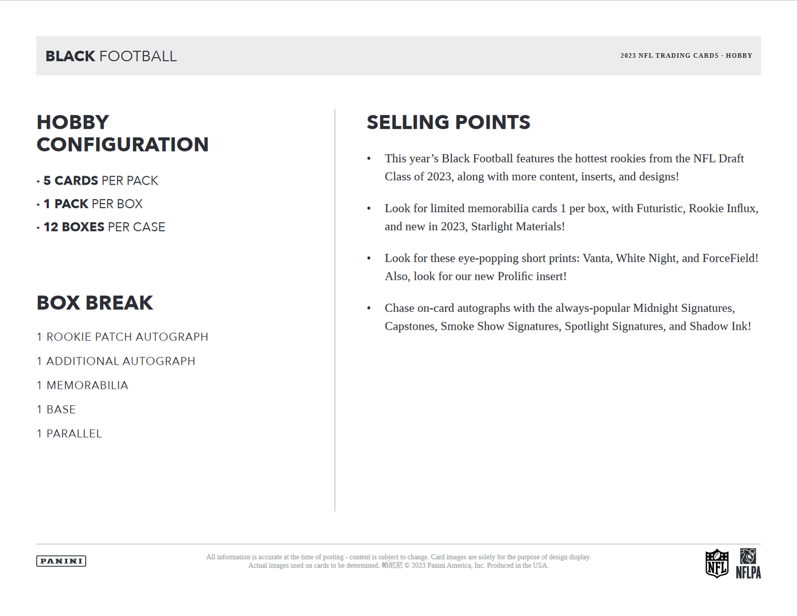 2023 Panini Black Football Hobby 12 Box Case - Image 6