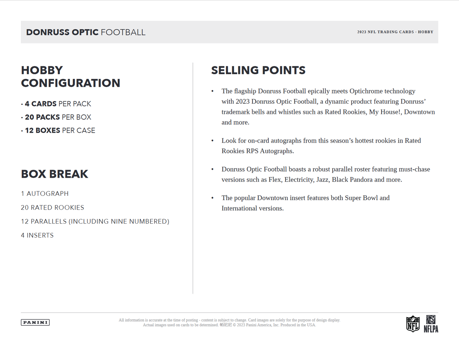 2023 Panini Donruss Optic Football Hobby 12 Box Case - Image 5