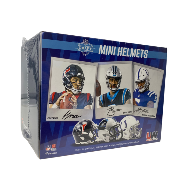2023 Fanatics Under Wraps Autographed Mini Helmets Football 12 Box Case