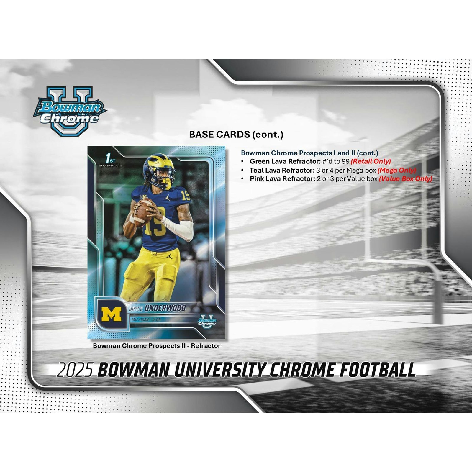 2025 Bowman University Chrome Football Mega 20-Box Case - Image 15