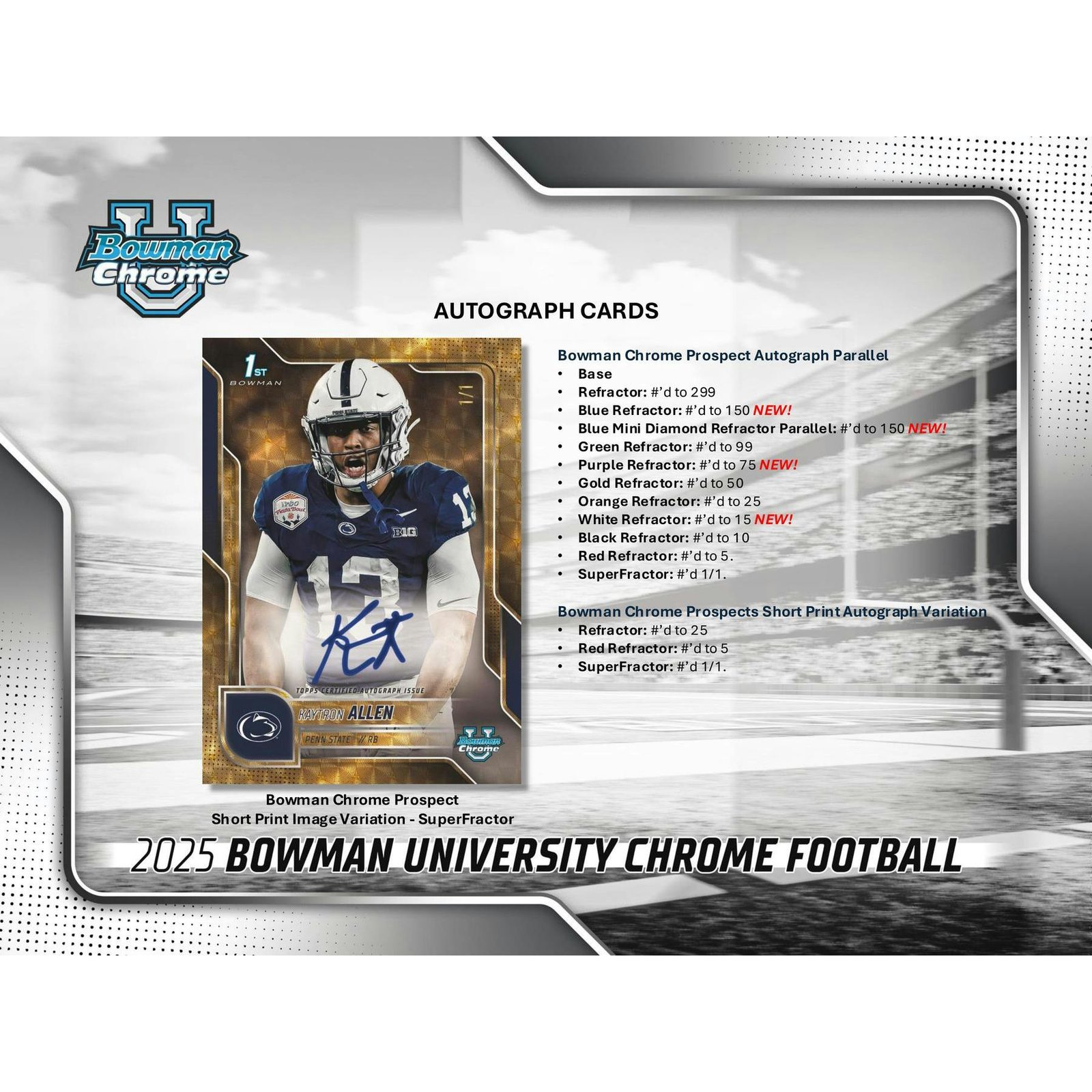 2025 Bowman University Chrome Football Mega 20-Box Case - Image 19
