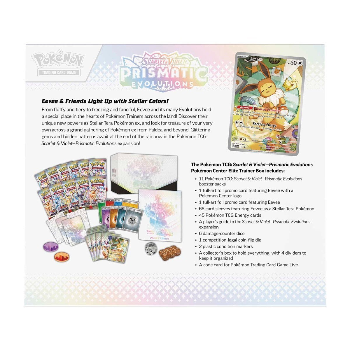 Pokemon: Scarlet & Violet Prismatic Evolutions Pokemon Center Elite Trainer Box - Image 6