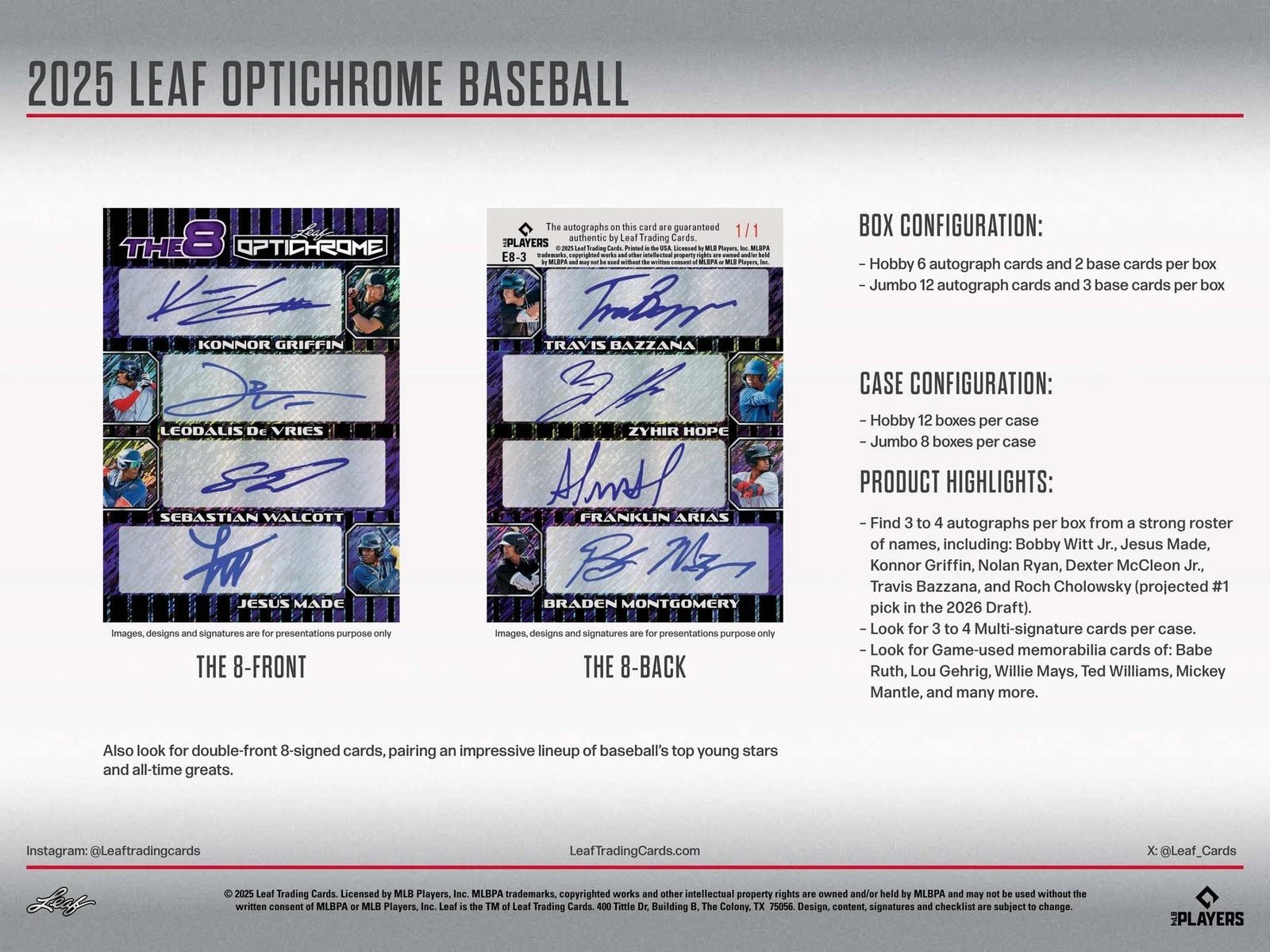 Leaf Optichrome Baseball 2025 Hobby Box - Image 10